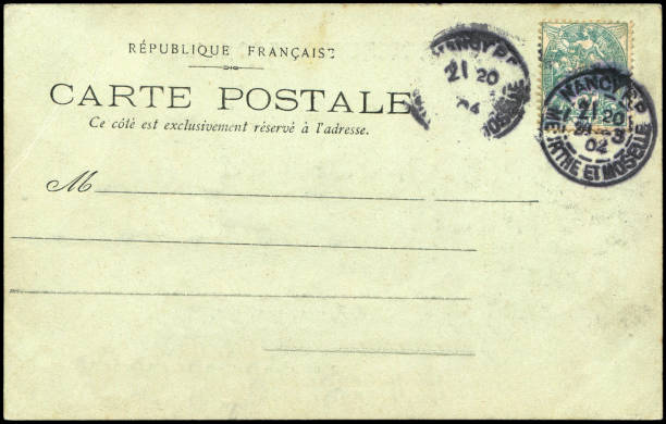 cartão postal vintage enviado de nancy, frança no início dos anos 1900, um fundo muito bom para qualquer uso das comunicações históricas de cartões postais. - 3693 - fotografias e filmes do acervo