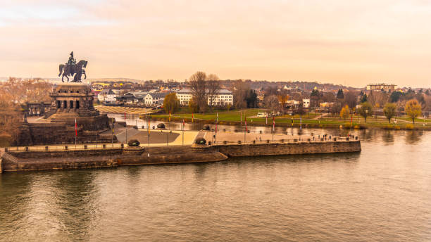 istock German Corner, German: Deutches Eck, Headland at Mosel and Rhine river confluence with monumental equestrian statue of William I. Koblenz, Germany. 1265626608