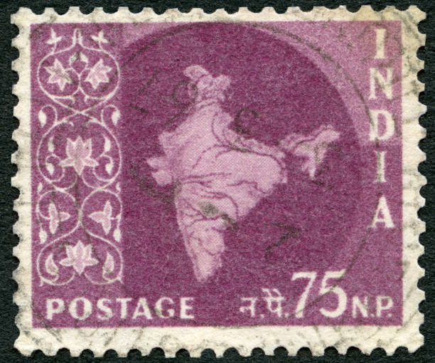 istock Postage stamp printed in India shows Map of India, 1957 1265634773