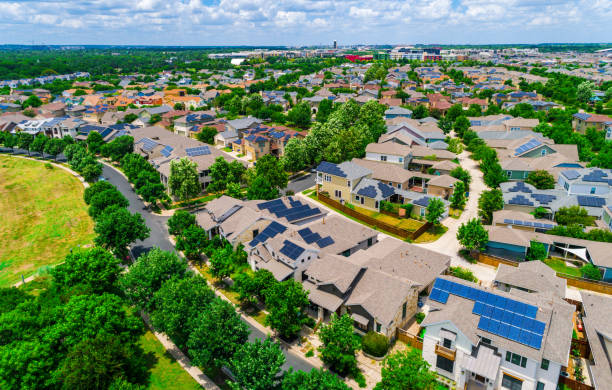 istock Sustainable real estate solar energy community 1265642009