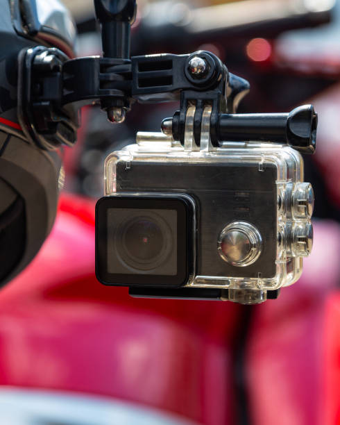 istock Action camera on a motorcycle rider's helmet 1265643258