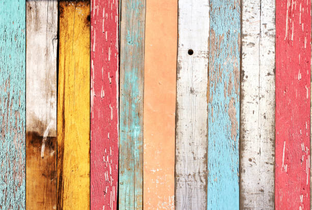 istock Ancient wooden planks with cracked paint 1265643917