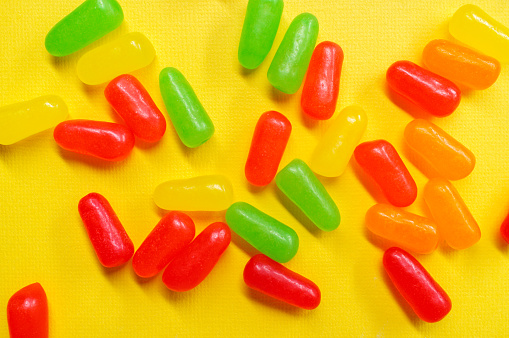 Fruit flavored colorful candy jelly bean gummies