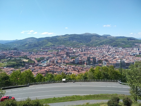 Amazing image of Bilbao from the top of a mountain