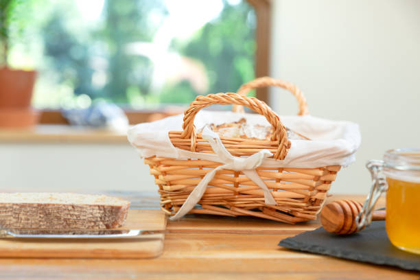 istock organic honey and rustic bread on a old wooden table. Healthy eating breakfast. 1265647774