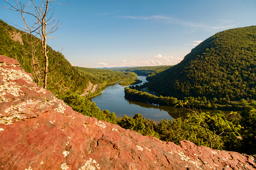 View of Mt. Minsi from the top of Mount Tammany near the Delaware Water Gap