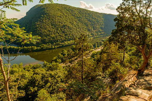 View of Mt. Minsi from the top of Mount Tammany near the Delaware Water Gap