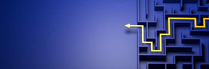 Complex Solution Background 3d Rendering Concept Solving A Complex Problem Blue Maze And Floor With ...
