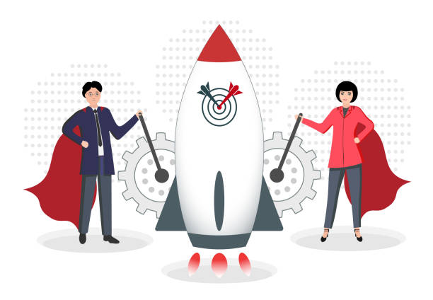 istock Vector illustration of the launch of a business project, start in business. 1265650054