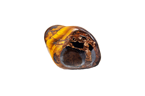 Natural stone tiger eye isolated on a white background