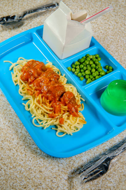 istock Lunch Tray Spaghetti and Meatballs 1265657437