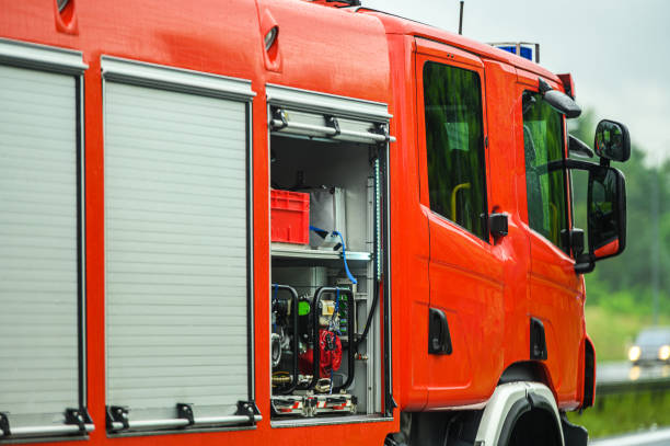 istock Fire Truck With Equipment Ready For Action. 1265658913