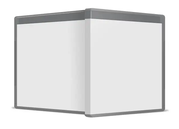 Blank Blu-ray case white. Illustration 3D rendering. Isolated on white background.
