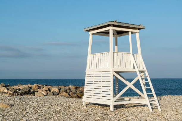 istock lifeguard tower on the beach 1265663035