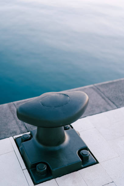 istock New modern maritime bollard in a yacht marina. 1265663930