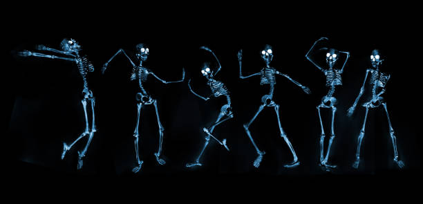 dancing skeletons x ray - jazz ballet imagens e fotografias de stock