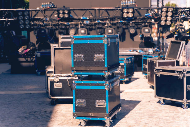 istock Stage equipment for a concert. Concert stage before a music performance 1265673566