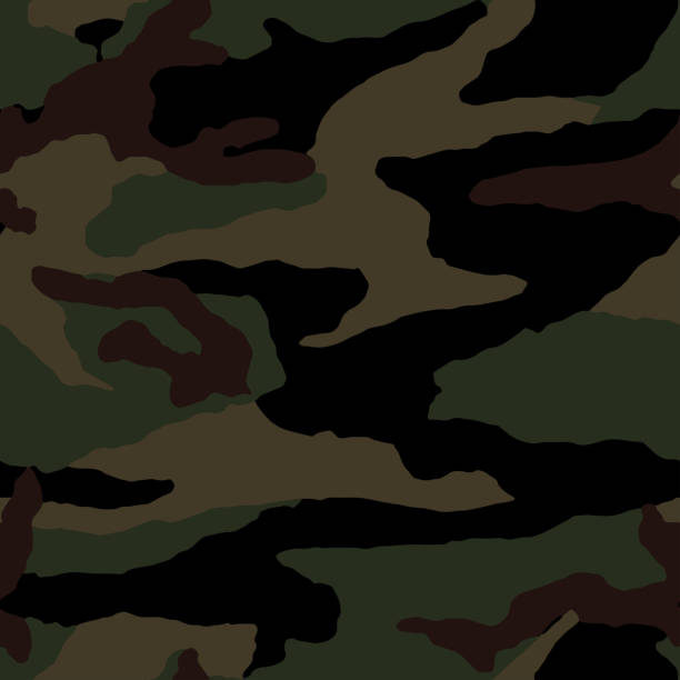 Seamless camouflage texture skin pattern vector for military textile. Usable for Jacket Pants Shirt and Shorts. Full seamless camouflage texture skin pattern vector for military textile. Usable for Jacket Pants Shirt and Shorts. Dirty army camo masking design for hunting fabric print and wallpaper. olive green shirt stock illustrations