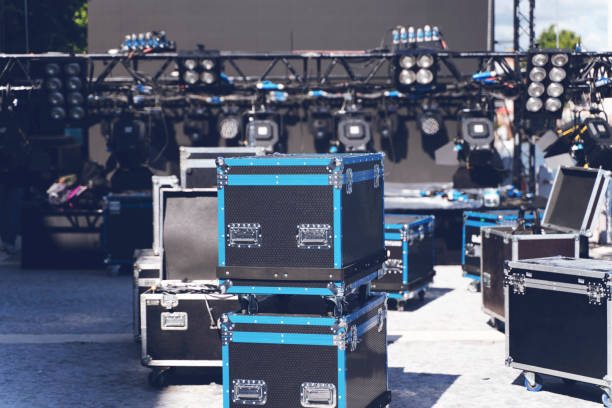 istock Stage equipment for a concert. Concert stage before a music performance 1265673761