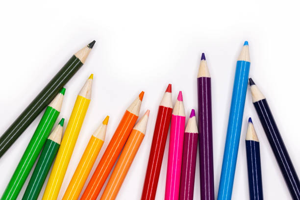 istock Wooden Colored Pencils Isolated On White Background 1265678083