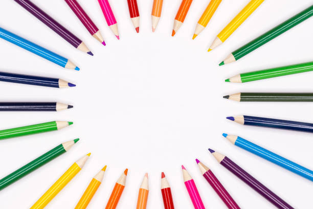 istock Wooden Colored Pencils Isolated On White Background 1265678109