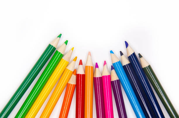 istock Wooden Colored Pencils Isolated On White Background 1265678506