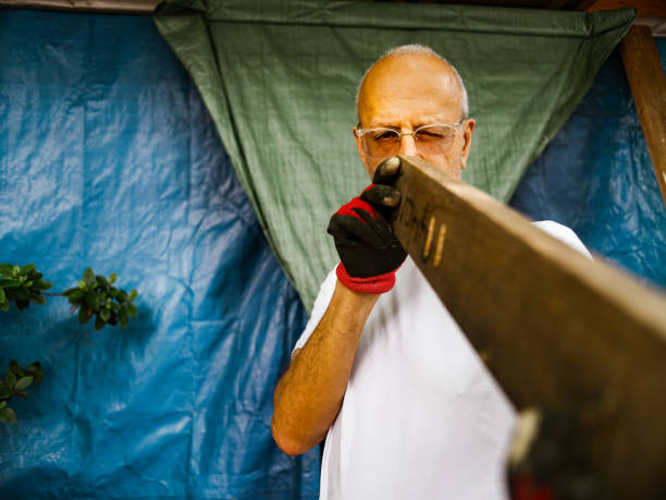 istock Senior hobby carpenter-man outdoors 1265680526