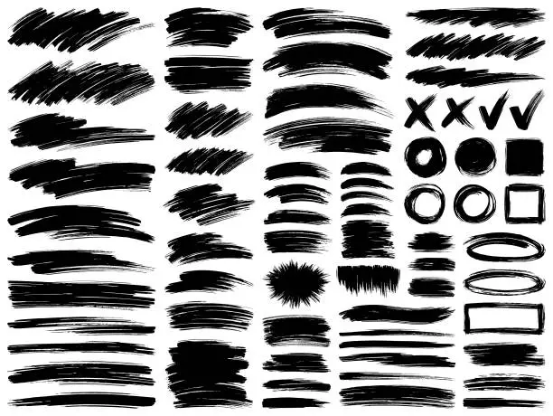 Vector illustration of Paint brush strokes