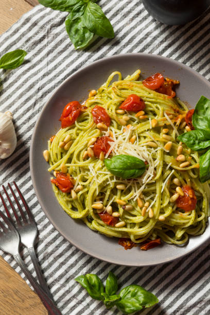 istock Healthy Homemade Basil Pesto Pasta 1265682503