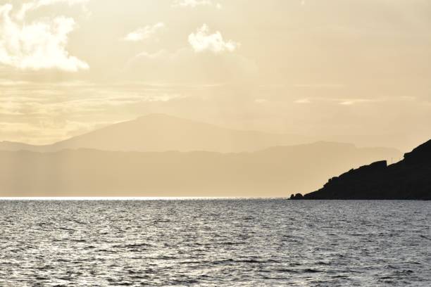 Views from Scotland Sunset over the sea at the Applecross Scotland applecross peninsula stock pictures, royalty-free photos & images