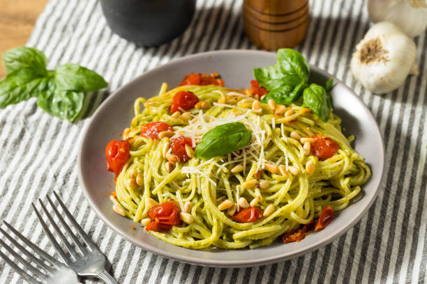 istock Healthy Homemade Basil Pesto Pasta 1265682698