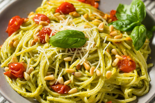 istock Healthy Homemade Basil Pesto Pasta 1265682759