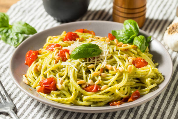 istock Healthy Homemade Basil Pesto Pasta 1265683835