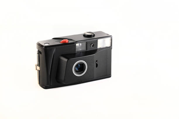 istock The very rare automatic film camera on white background. 1265686360