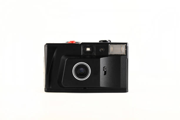istock The very rare automatic film camera on white background. 1265686389