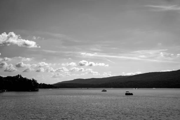 Ohrid, Macedonia -  April 2019 : Panorama of the stunningly beautiful Lake Ohrid