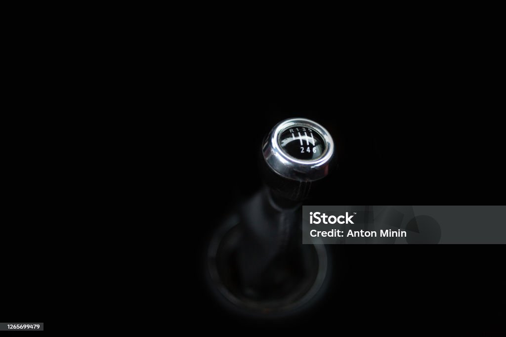 Manual gearbox handle. Car manual gear shifter Gearshift Stock Photo