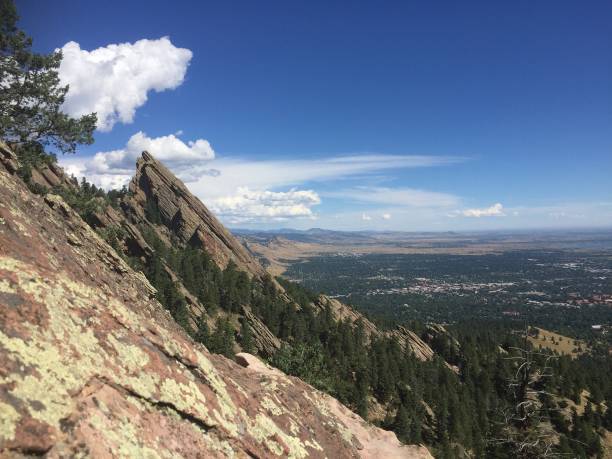 istock Landscape view of mountain terrain from peak 1265700060