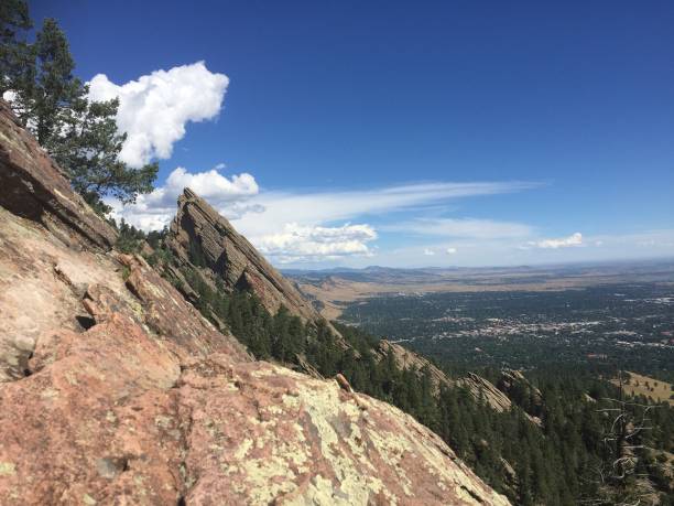 istock Landscape view of mountain terrain from peak 1265700126