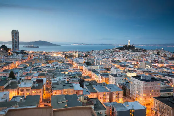 Photo of San Francisco city skyline at dusk