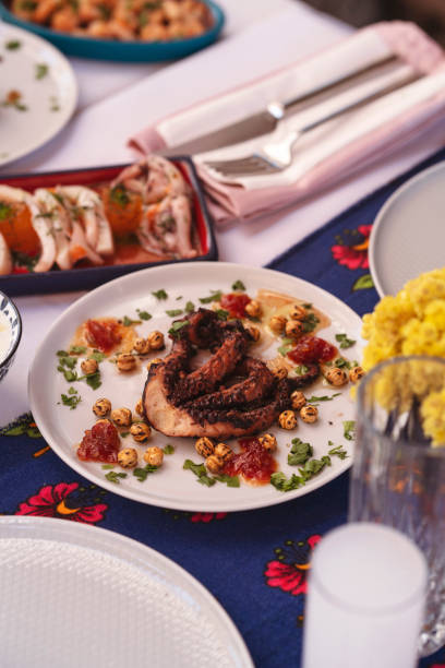 istock Turkish and Greek Traditional Dinning Table with Special Alcohol Drink Raki 1265710616