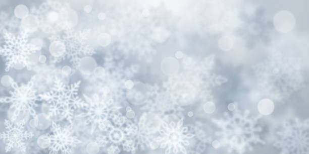 istock Christmas background of blurry snowflakes 1265713925