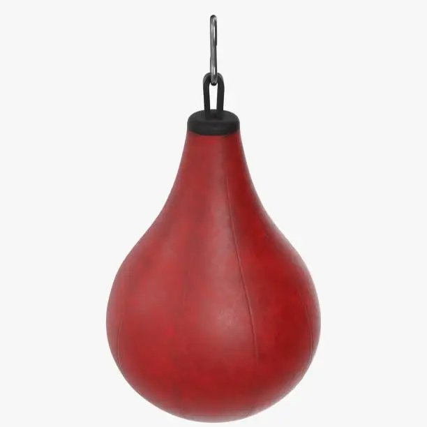 3D rendering illustration of an hanging punching ball