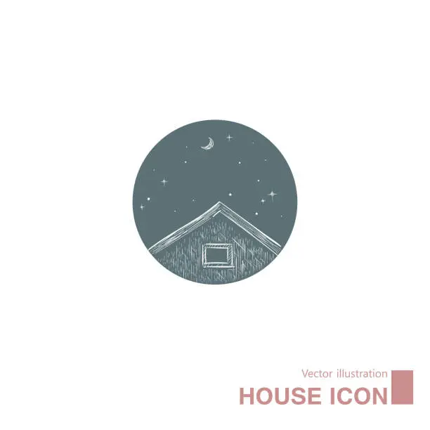 Vector illustration of Vector drawn house icon.