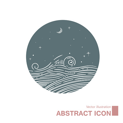 Vector drawing of abstract water icon. Isolated on white background.