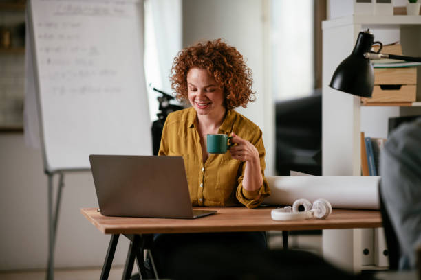 istock Beautiful businesswoman working on projects. 1265732661