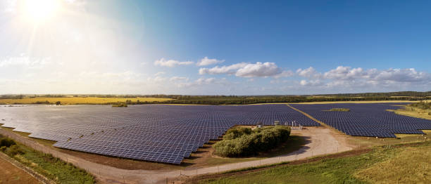 istock Aerial view to solar celles 1265735747