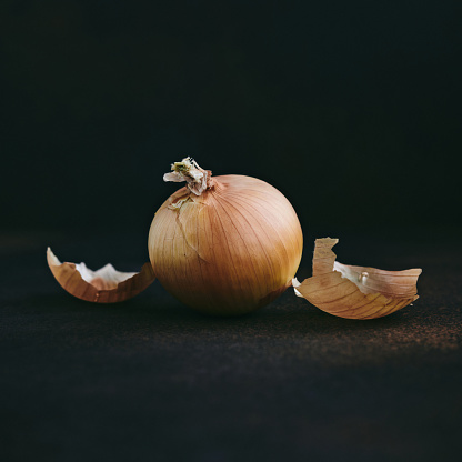 Onions on dark background