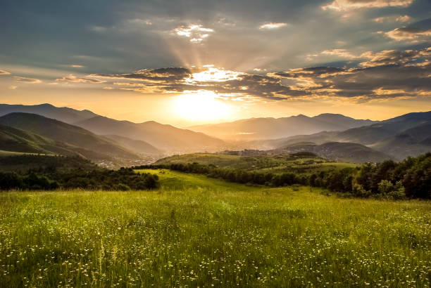 Summer Sunset In The Mountains. Armenia.