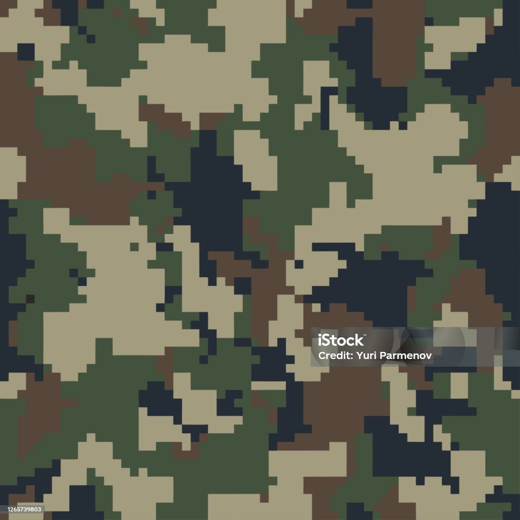 Digital Camouflage Seamless Texture For Fabric Print Military Modern  Uniform Green Camo Repeat Print Vector Wallpaper Stock Illustration -  Download Image Now - iStock